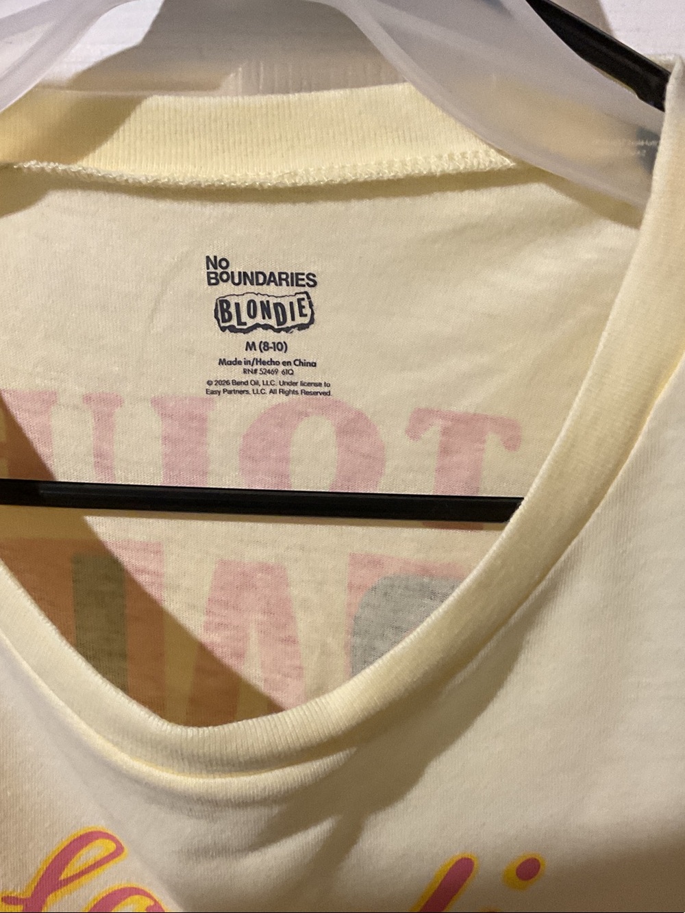 Blondie Pale Yellow UK Tour '78 Graphic Crop Tee with Backhit - Picture 2 of 3
